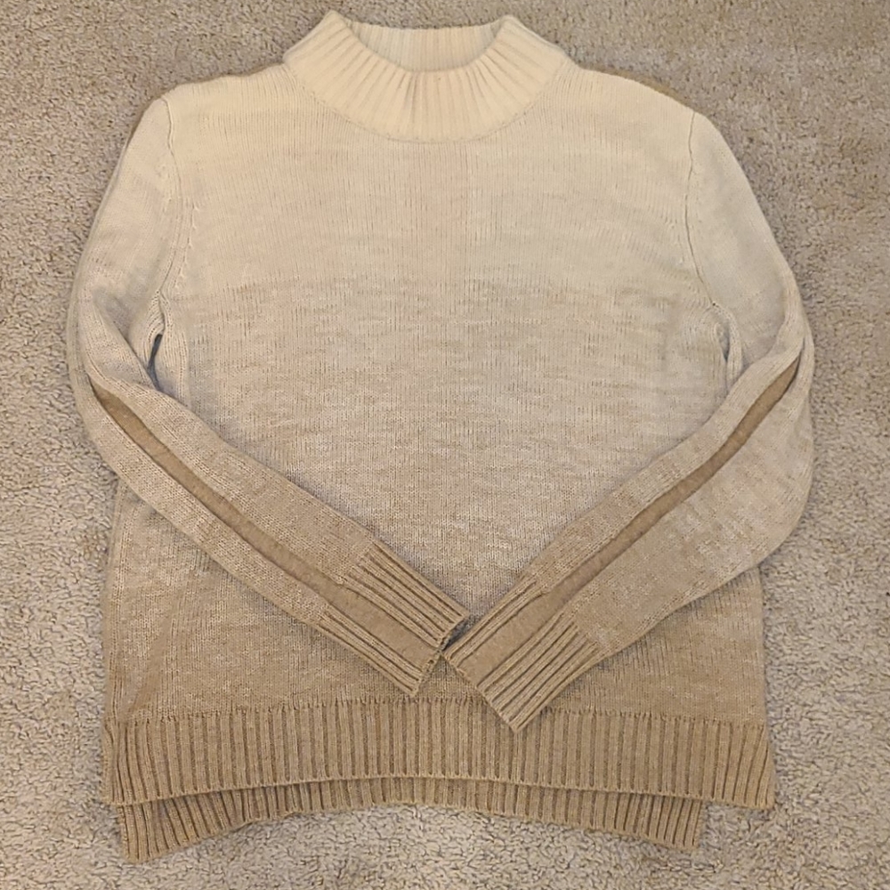 ATHLETA Ombre Cream/Light Brown Wool Sweater